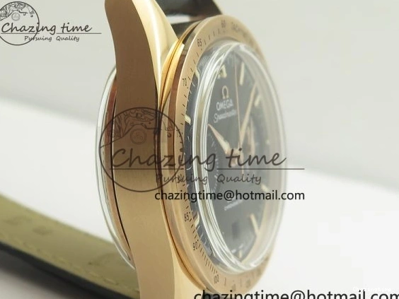 0102 Speedmaster ’57 Co-Axial RG OMF 1:1 Best Edition Black Dial On Leather Strap A9300 (Free Leather Strap) Resilient 8064